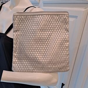 Matrix Silver Perforated Clutch